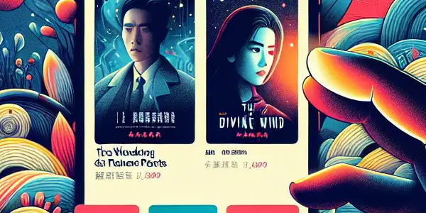 A modern online movie platform interface showcasing diverse genres with vibrant thumbnails and a cozy viewing atmosphere.